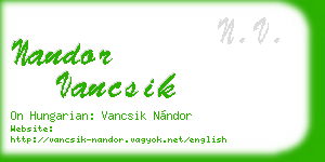 nandor vancsik business card