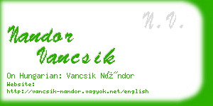 nandor vancsik business card